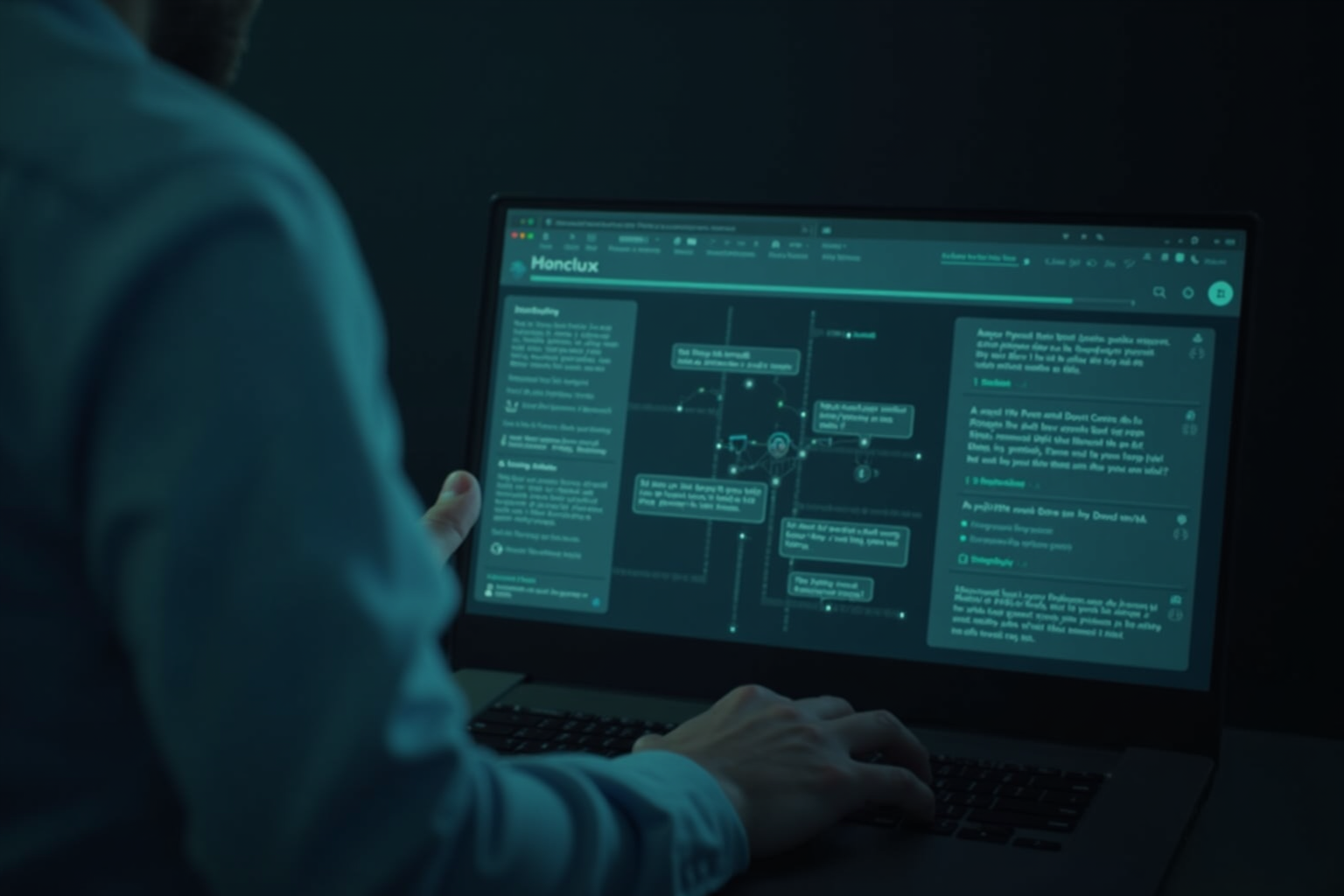 Business owner reviewing content workflow, captions, and social media scheduling
