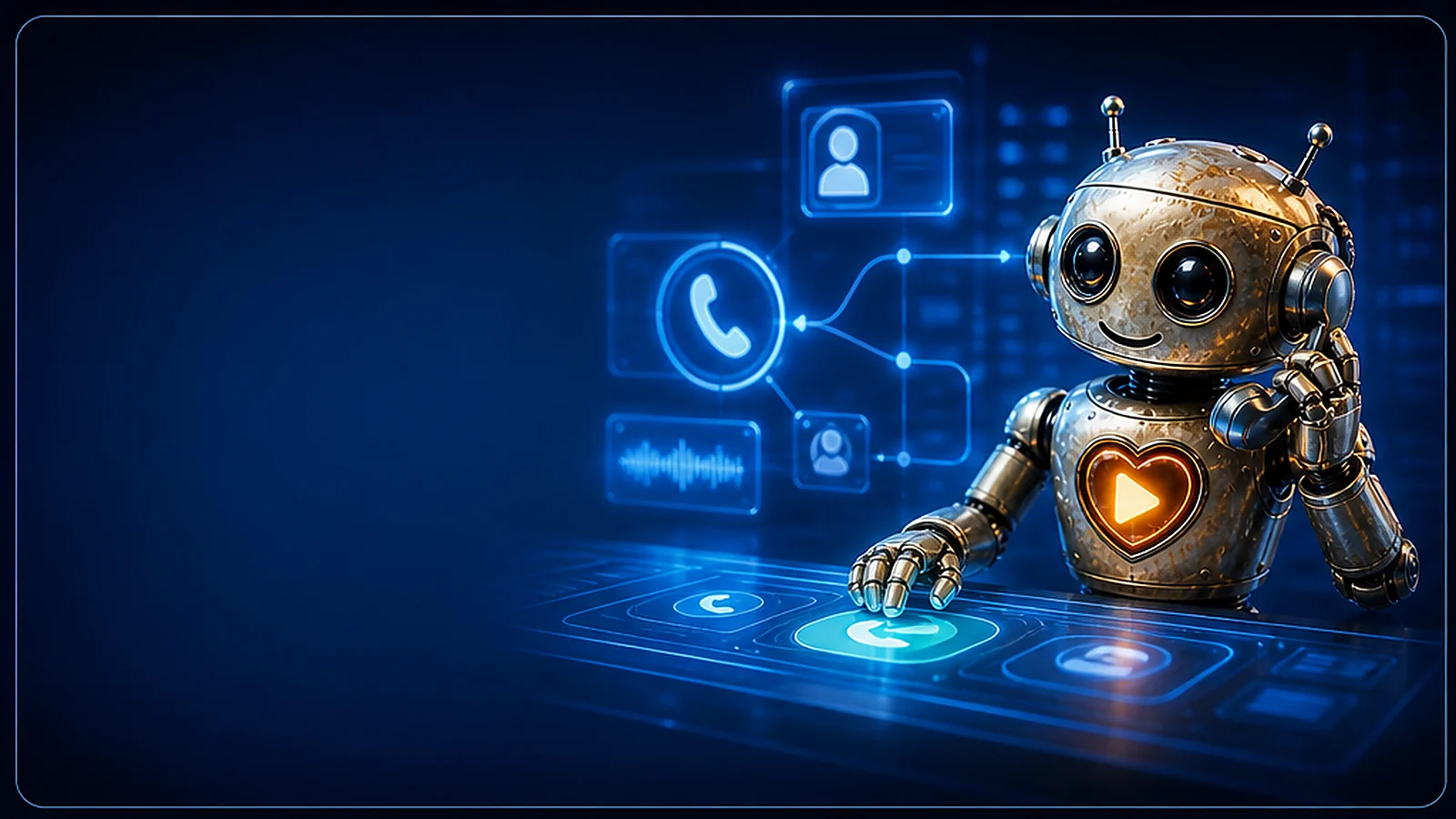 Heart robot AI receptionist handling calls, voicemail recovery, and appointment intake